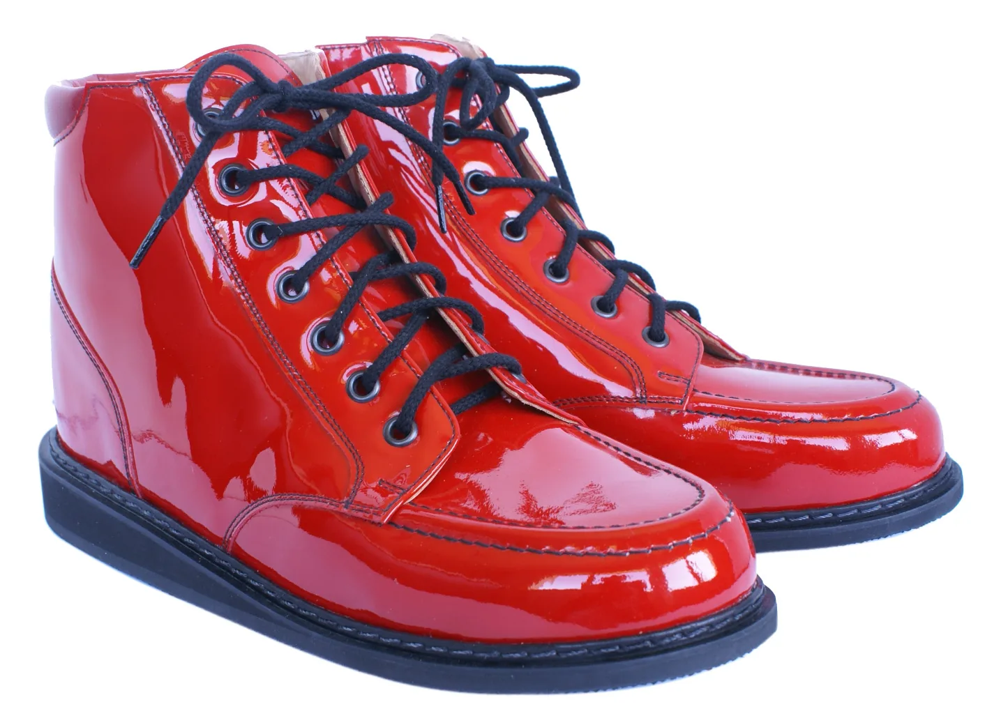 Bottine femme — cuir verni rouge