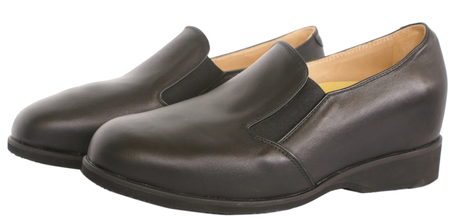 Mocassin compensé — cuir noir