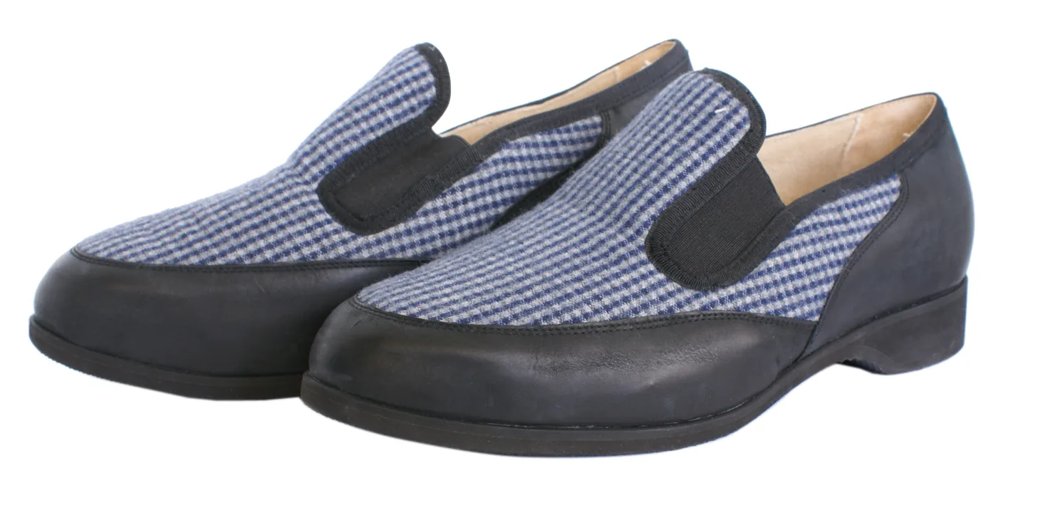Mocassin homme — pied-de-poule marine