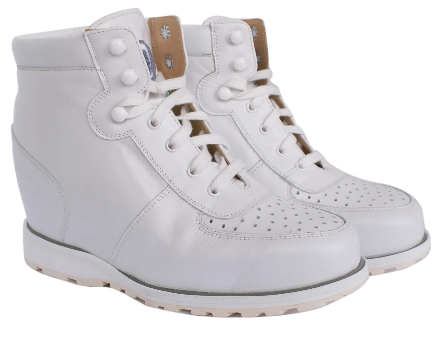 Sneaker compensée — cuir blanc
